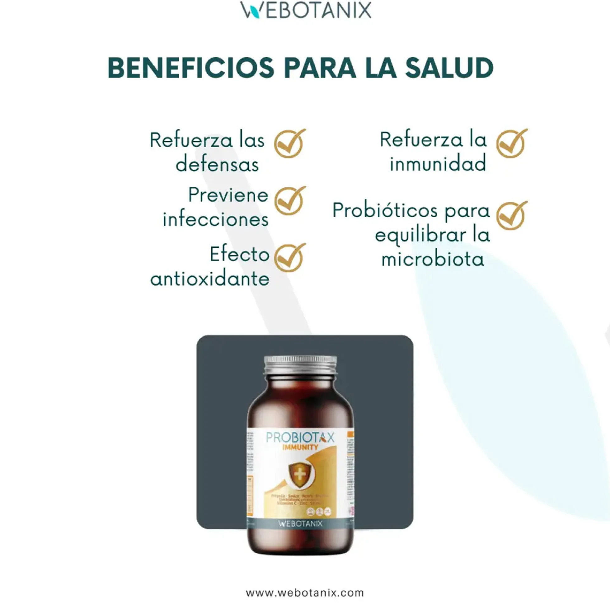 Probiotax Immunity Defensas WeBotanix 45 cápsulas