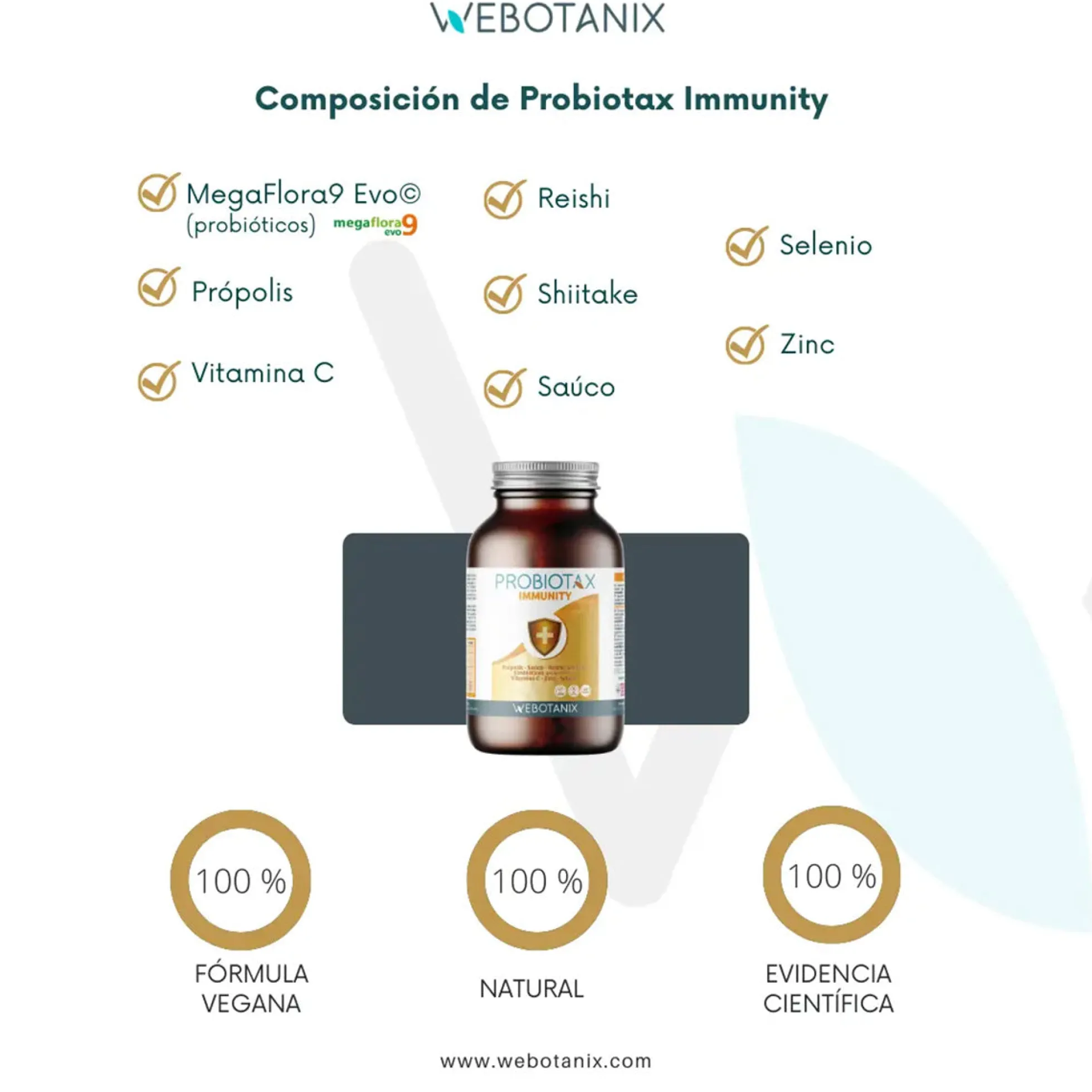 Probiotax Immunity Defensas WeBotanix 45 cápsulas
