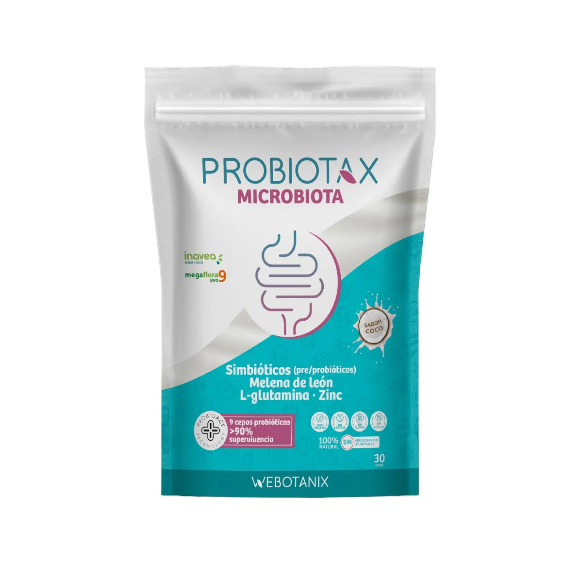 Probiotax Microbiota con probióticos y prebióticos WeBotanix 150 g