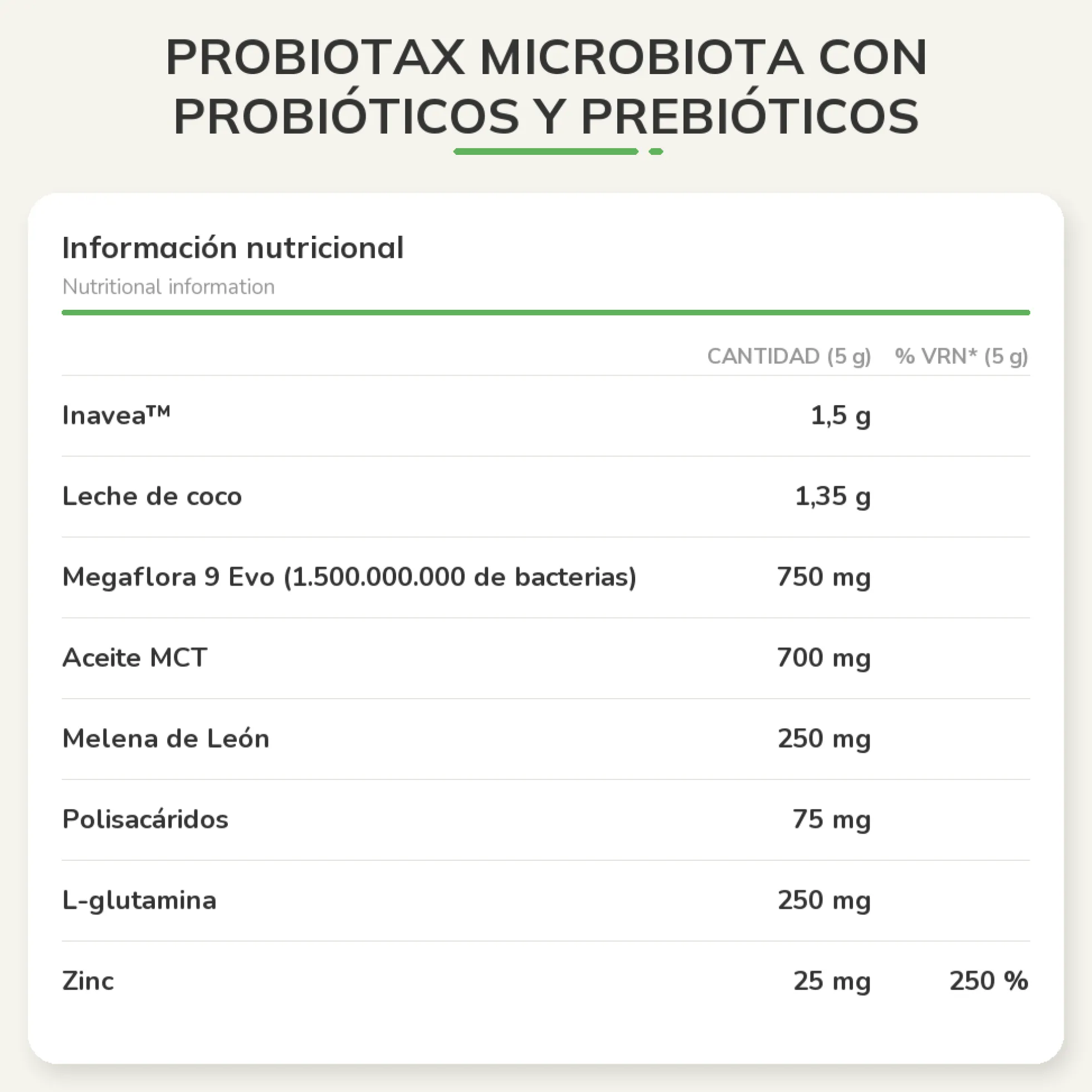 Probiotax Microbiota con probióticos y prebióticos WeBotanix 150 g