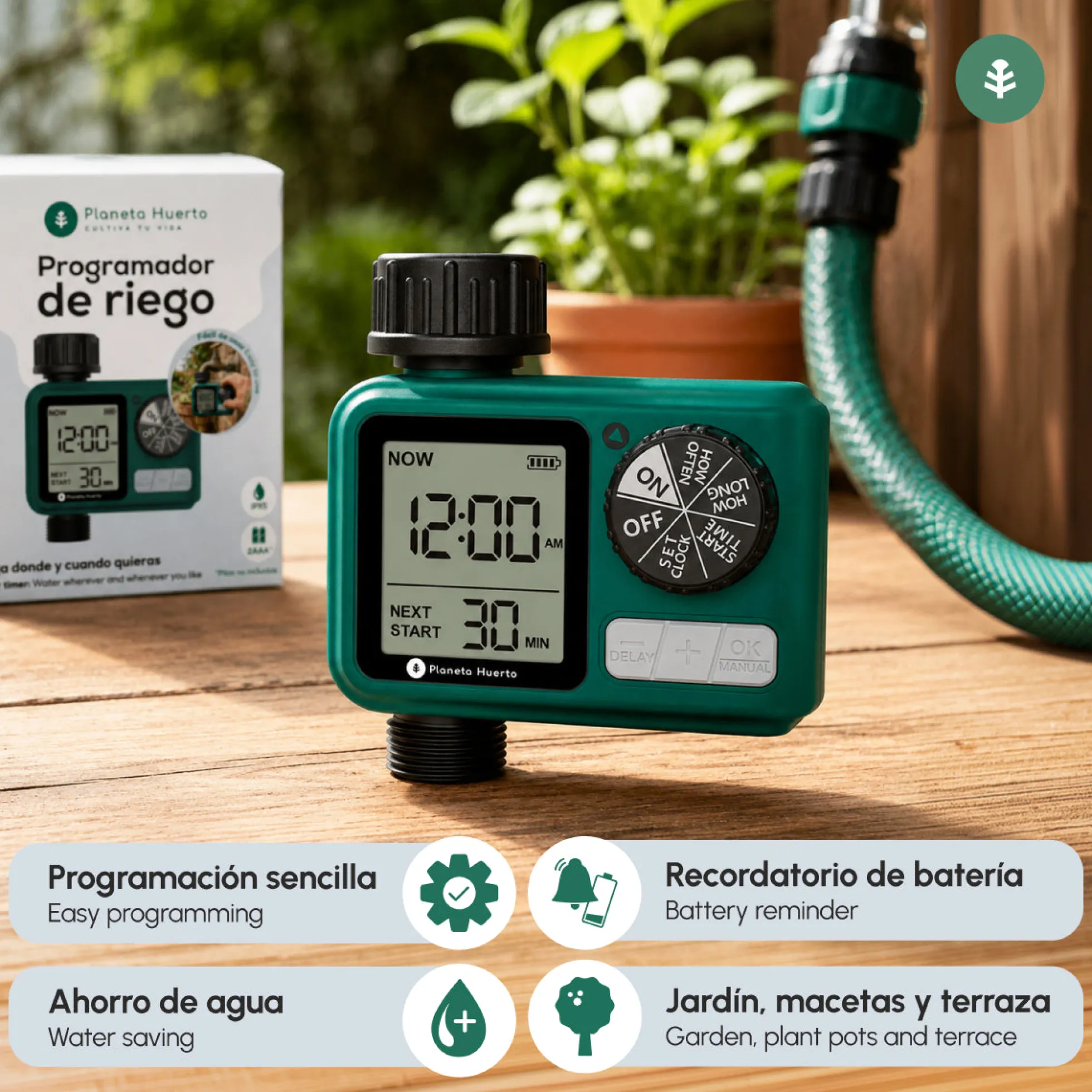 Programador de Riego Digital Planeta Huerto