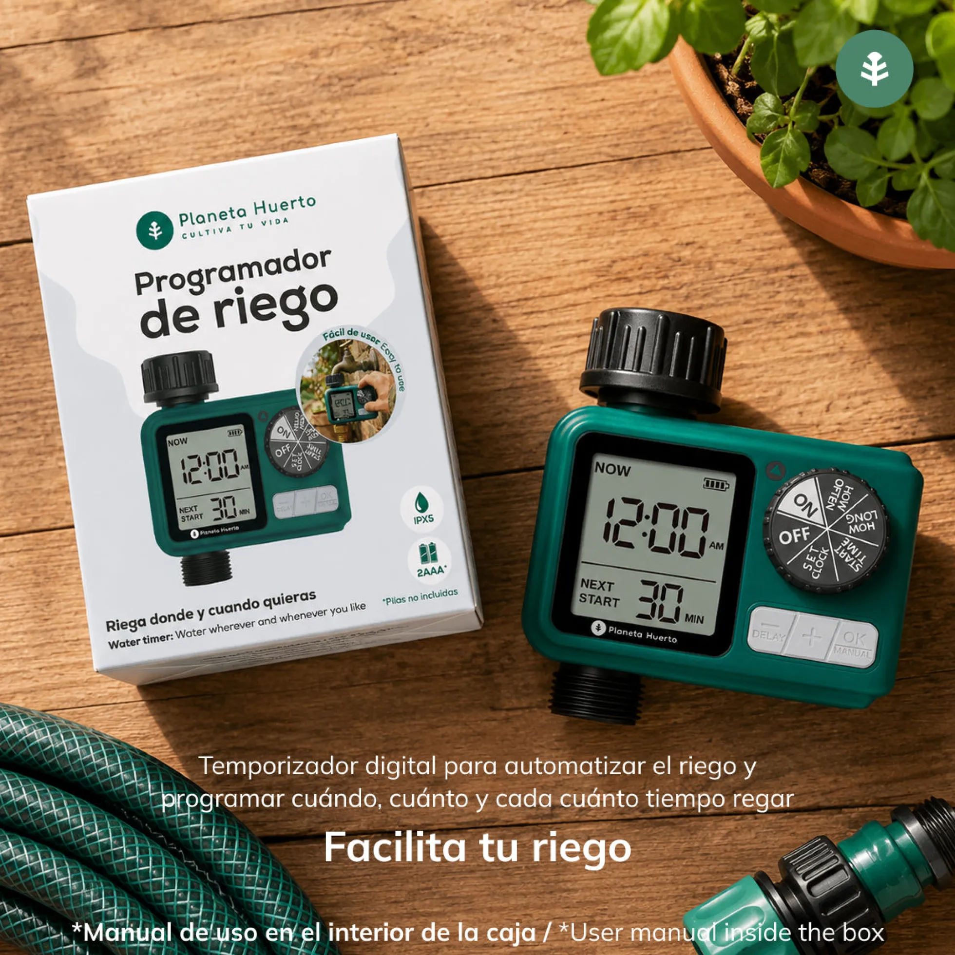 Programador de Riego Digital Planeta Huerto