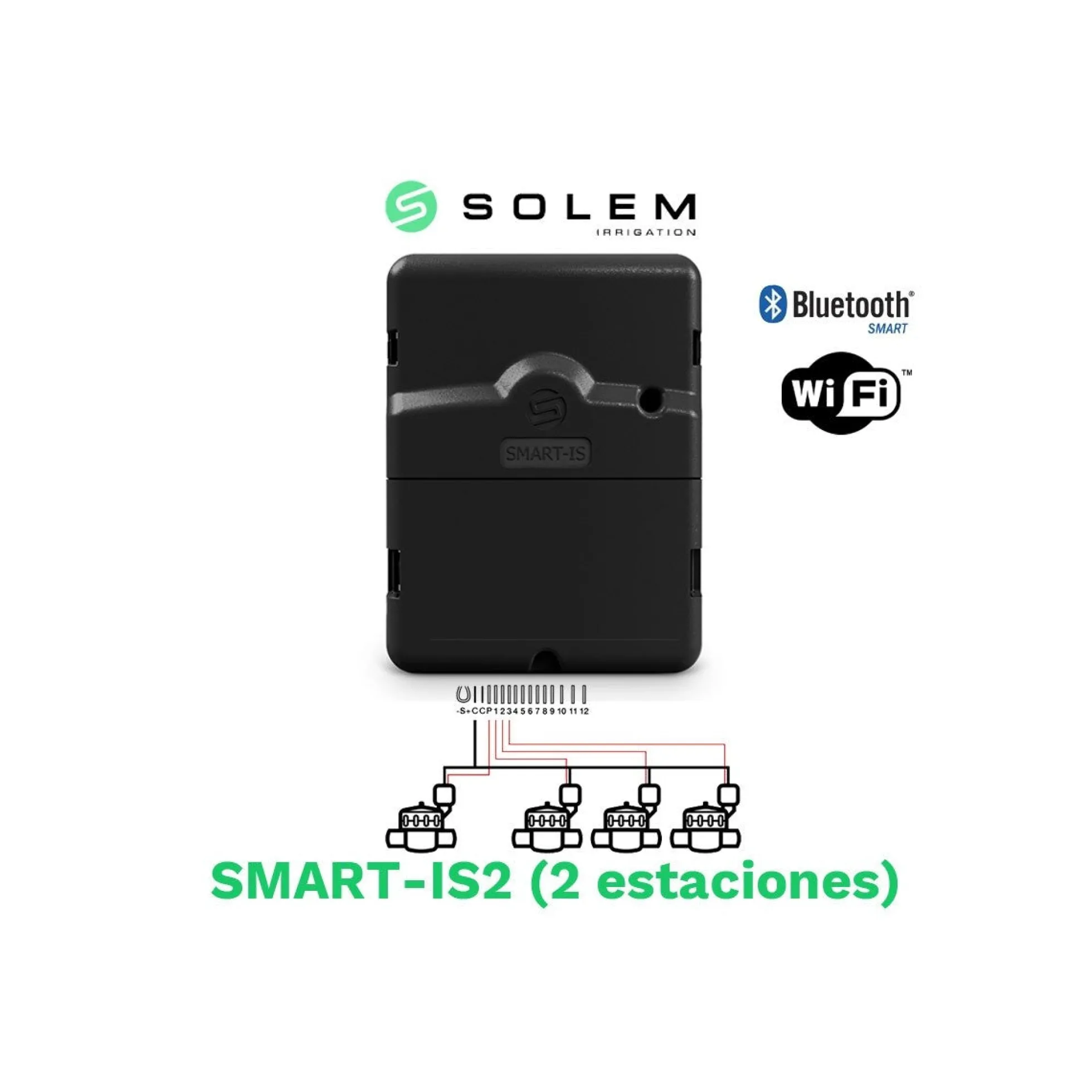 Programador Solem Smart-is 24v 2 Estaciones (wifi/bluetooth) - Riego Inteligente