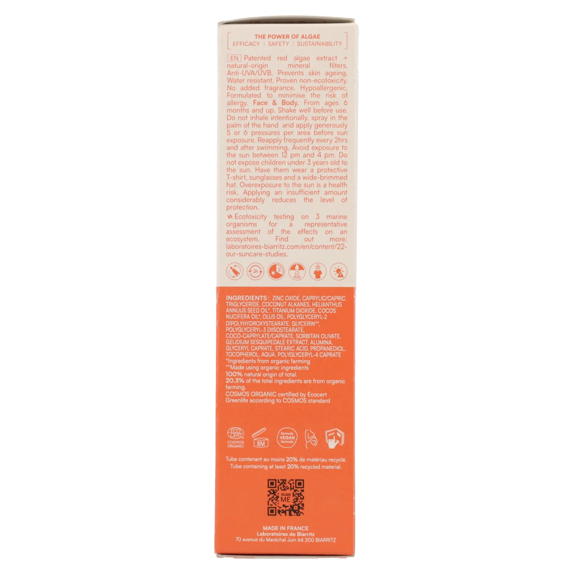 Protector Solar en Spray Cara & Cuerpo SPF 50 Alga Maris 100 ml