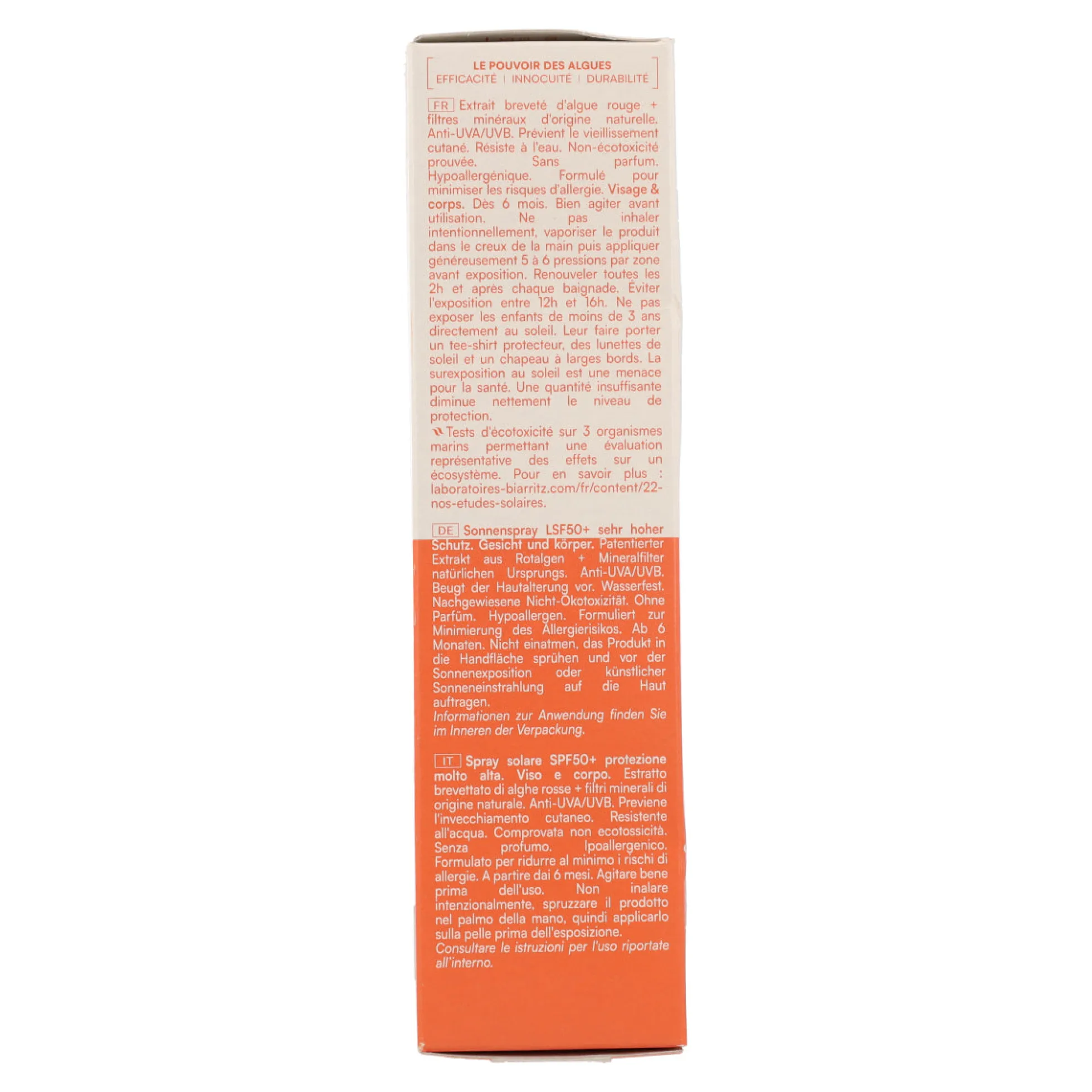 Protector Solar en Spray Cara & Cuerpo SPF 50 Alga Maris 100 ml