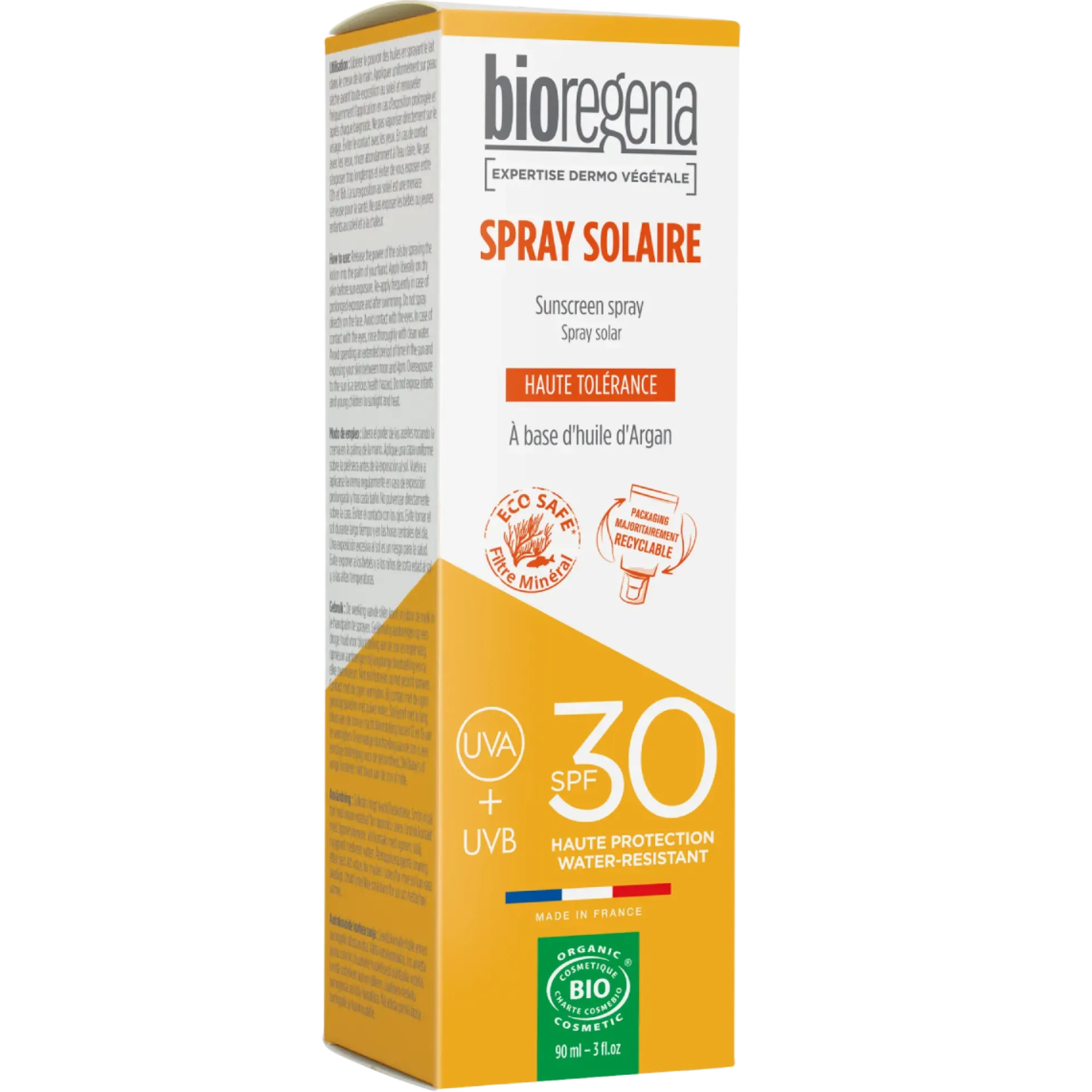 Protector Solar en spray SPF 30 Hipoalergénico Bioregena 90 ml