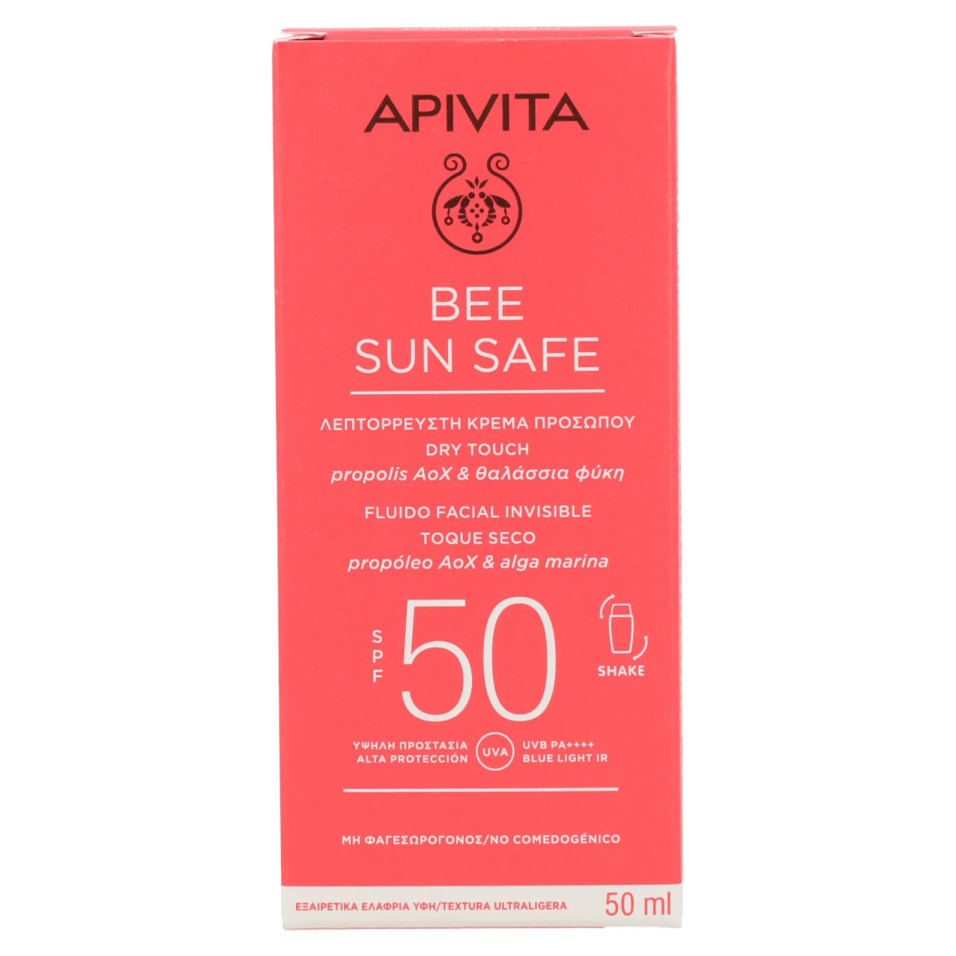 Protector Solar Facial Fluido Invisible Toque Seco SPF50 - APIVITA - 50 ml