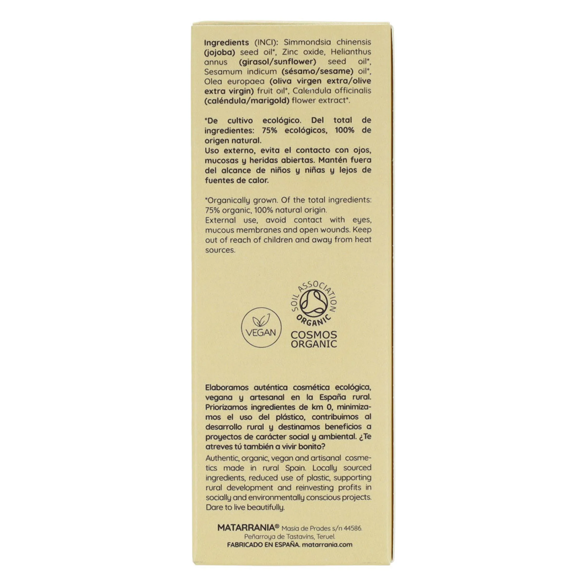 Protector Solar Fluido 30 SPF BIO Matarrania 100 ml