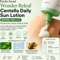 Protector solar Wonder Releaf Centella Daily Sun Lotion SPF50+ PA++++ Purito Seoul 60 ml