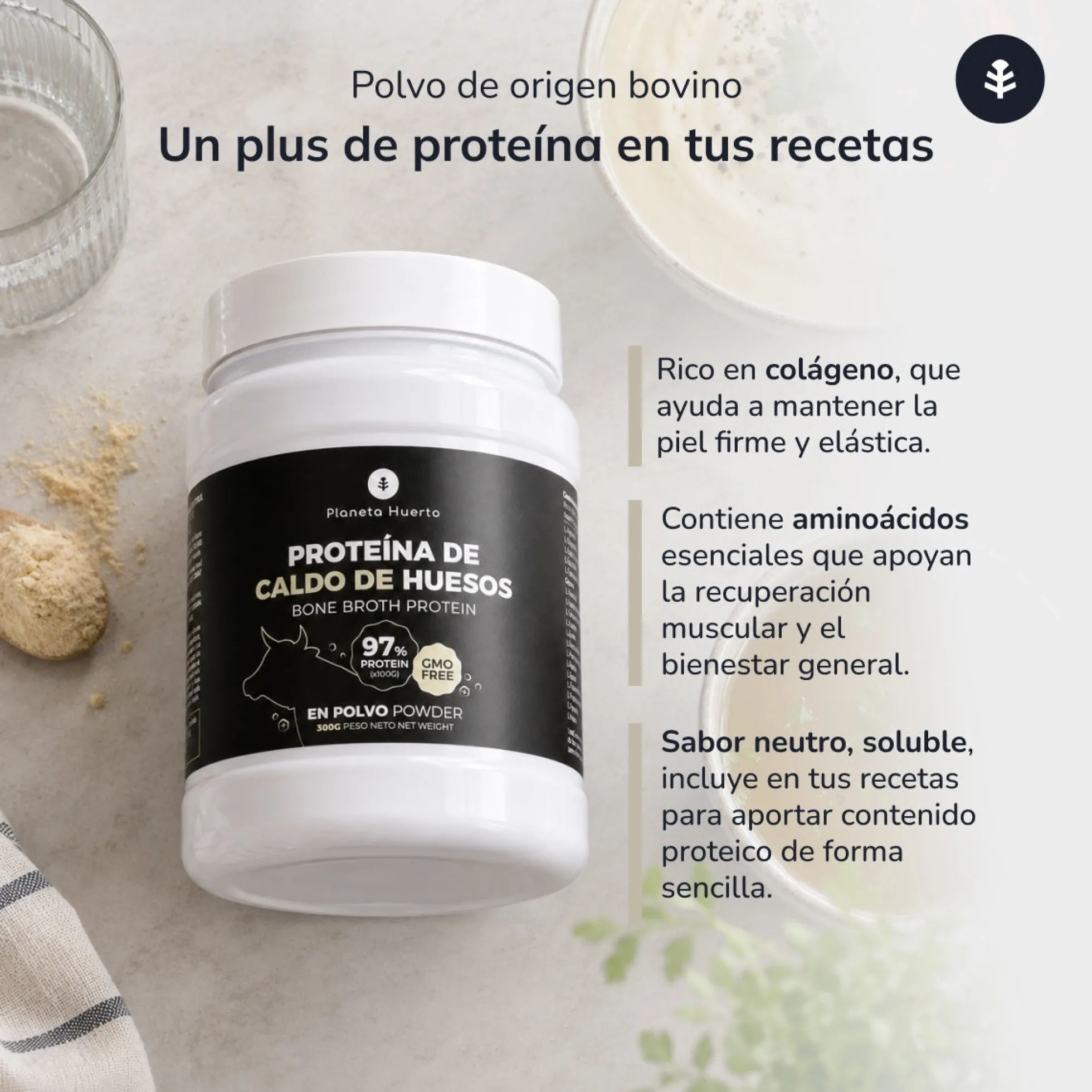 Proteína de caldo de huesos en polvo Planeta Huerto 300 g