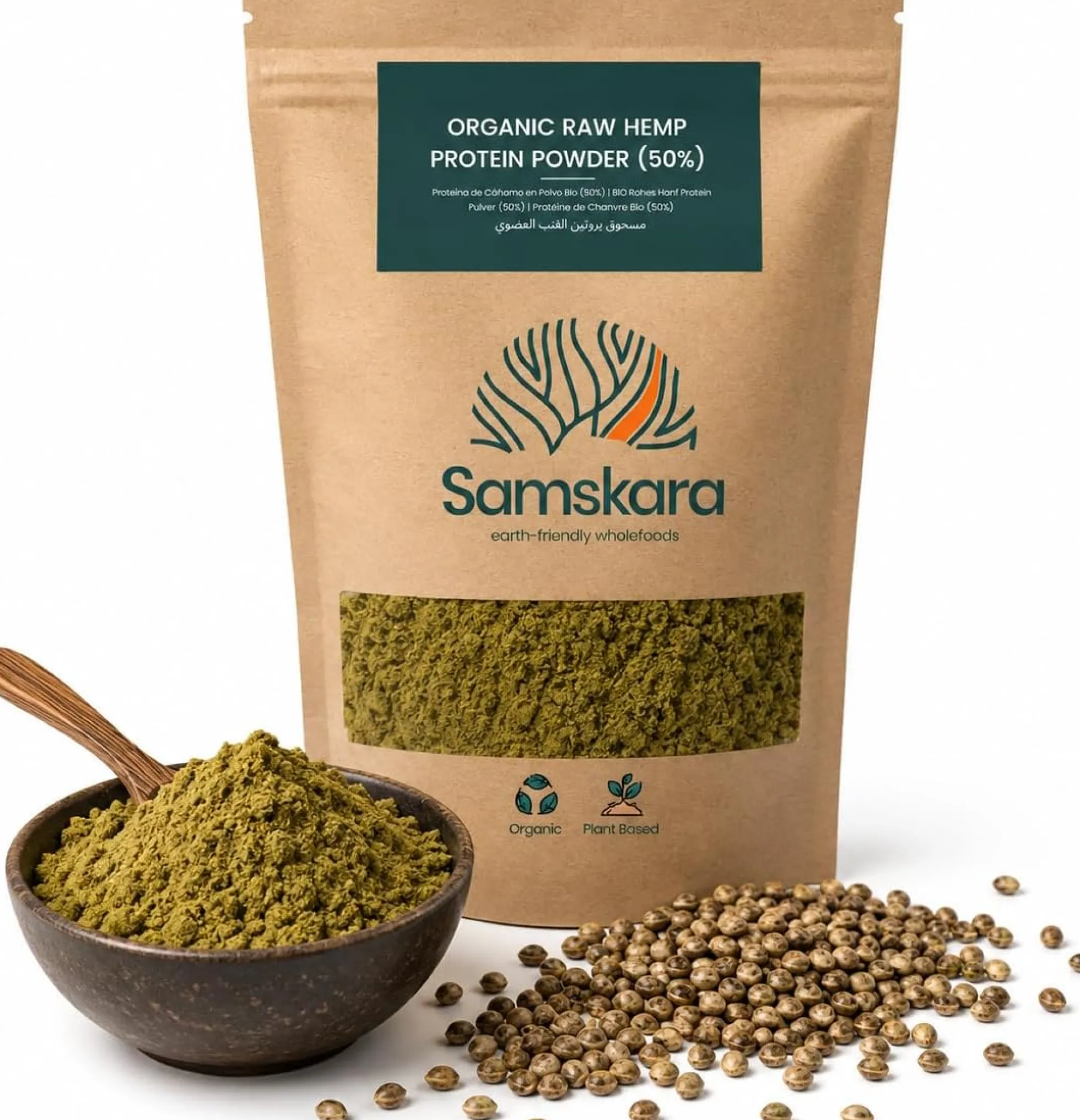 Proteína De Cáñamo Bio - 500g | Proteína Vegetal Ecológica Vegana Para Batidos Y Repostería, Sin Azúcares Añadidos