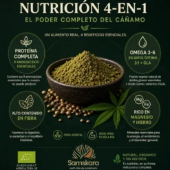 Proteína De Cáñamo Bio - 500g | Proteína Vegetal Ecológica Vegana Para Batidos Y Repostería, Sin Azúcares Añadidos
