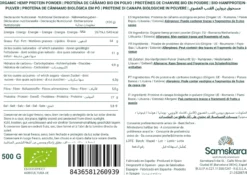 Proteína De Cáñamo Bio - 500g | Proteína Vegetal Ecológica Vegana Para Batidos Y Repostería, Sin Azúcares Añadidos