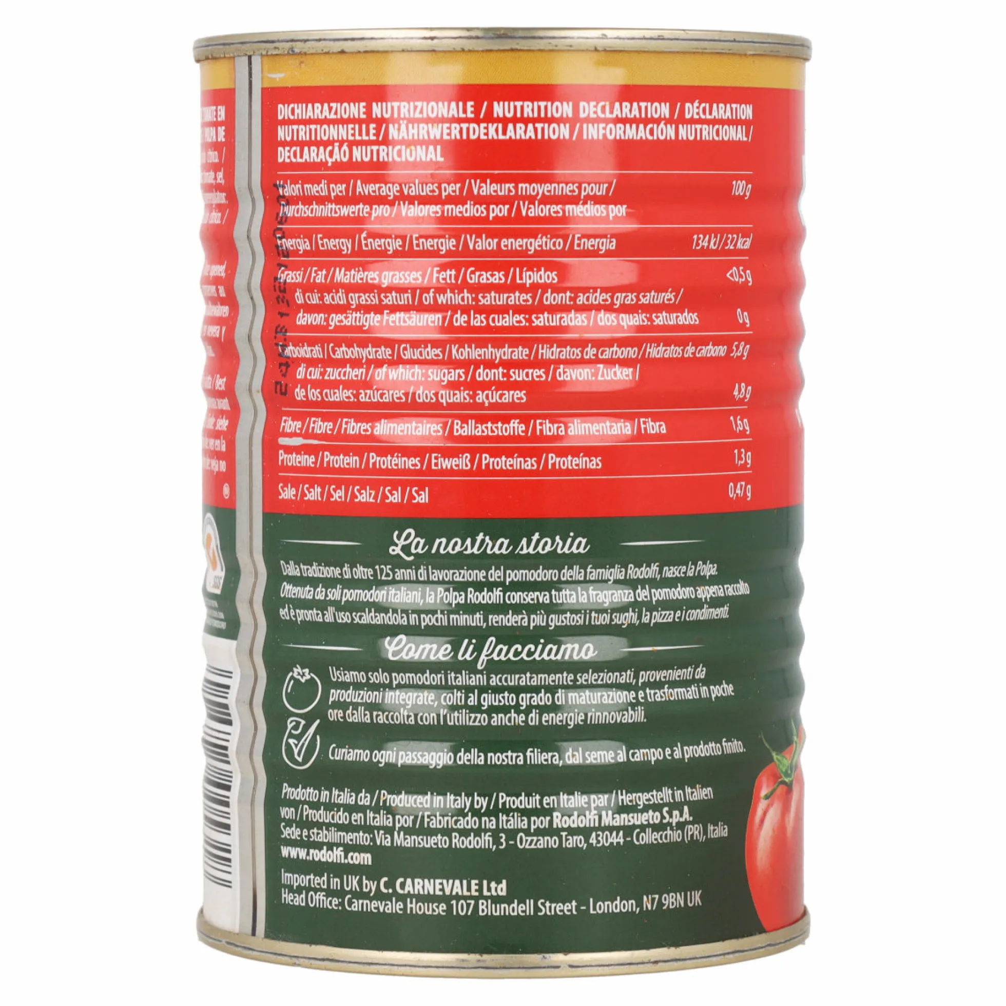 Pulpa de Tomate en Trozos Rodolfi 400g