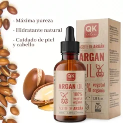 QKnatur - Aceite De Argán 100% Puro Orgánico - 100 Ml - Prensado En Frío - Para Cuerpo, Rostro, Cabello, Uñas Y Barba