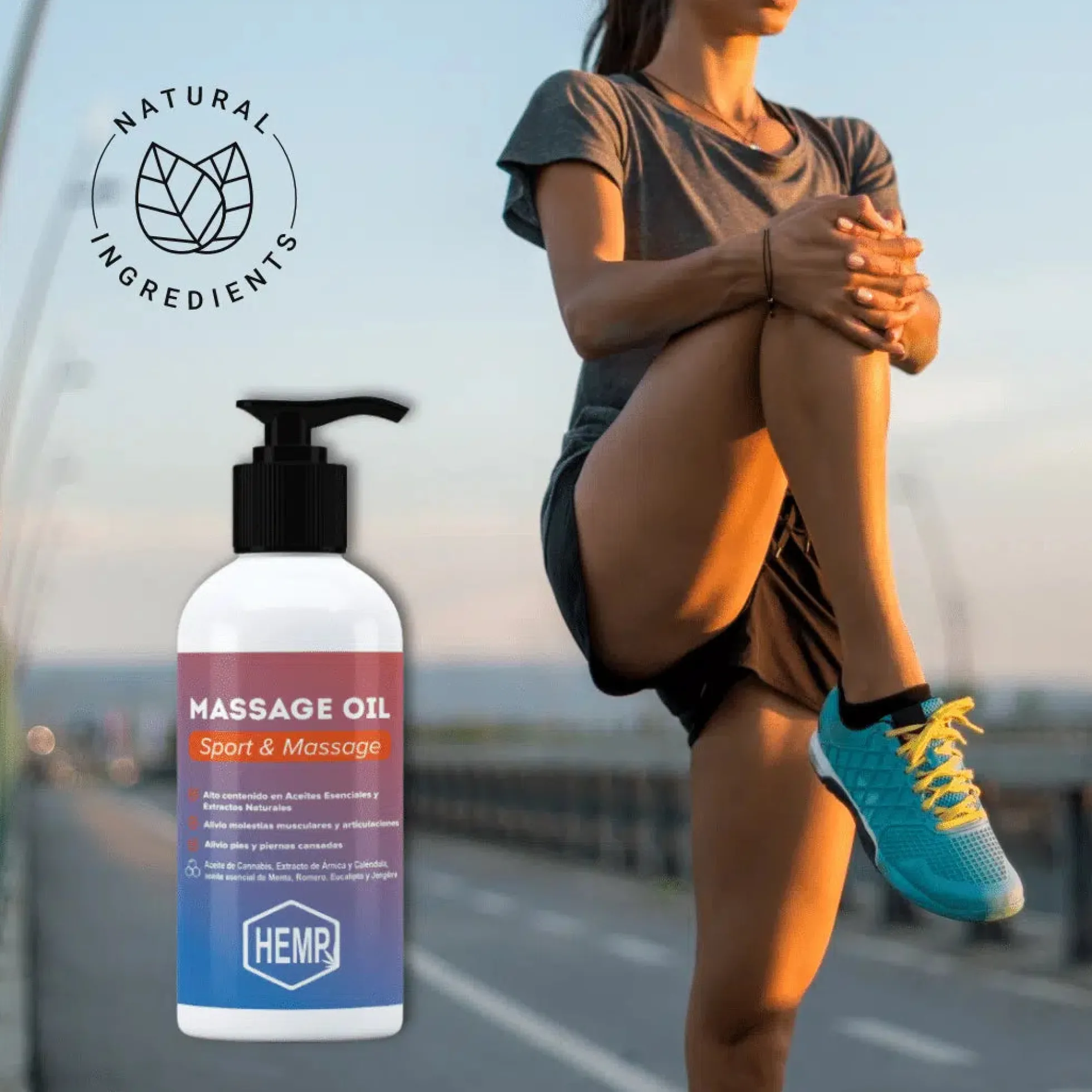 QKnatur - Aceite De Cáñamo Con Extracto De Arnica Para Masaje - 250ml - Para Dolores Musculares