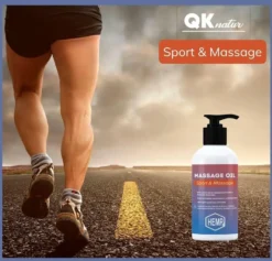 QKnatur - Aceite De Cáñamo Con Extracto De Arnica Para Masaje - 250ml - Para Dolores Musculares