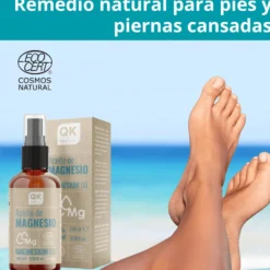 QKnatur - Aceite De Magnesio Spray 100% Puro 100 ml. - Para Deportistas, Relajación Muscular, Sueño, Pies