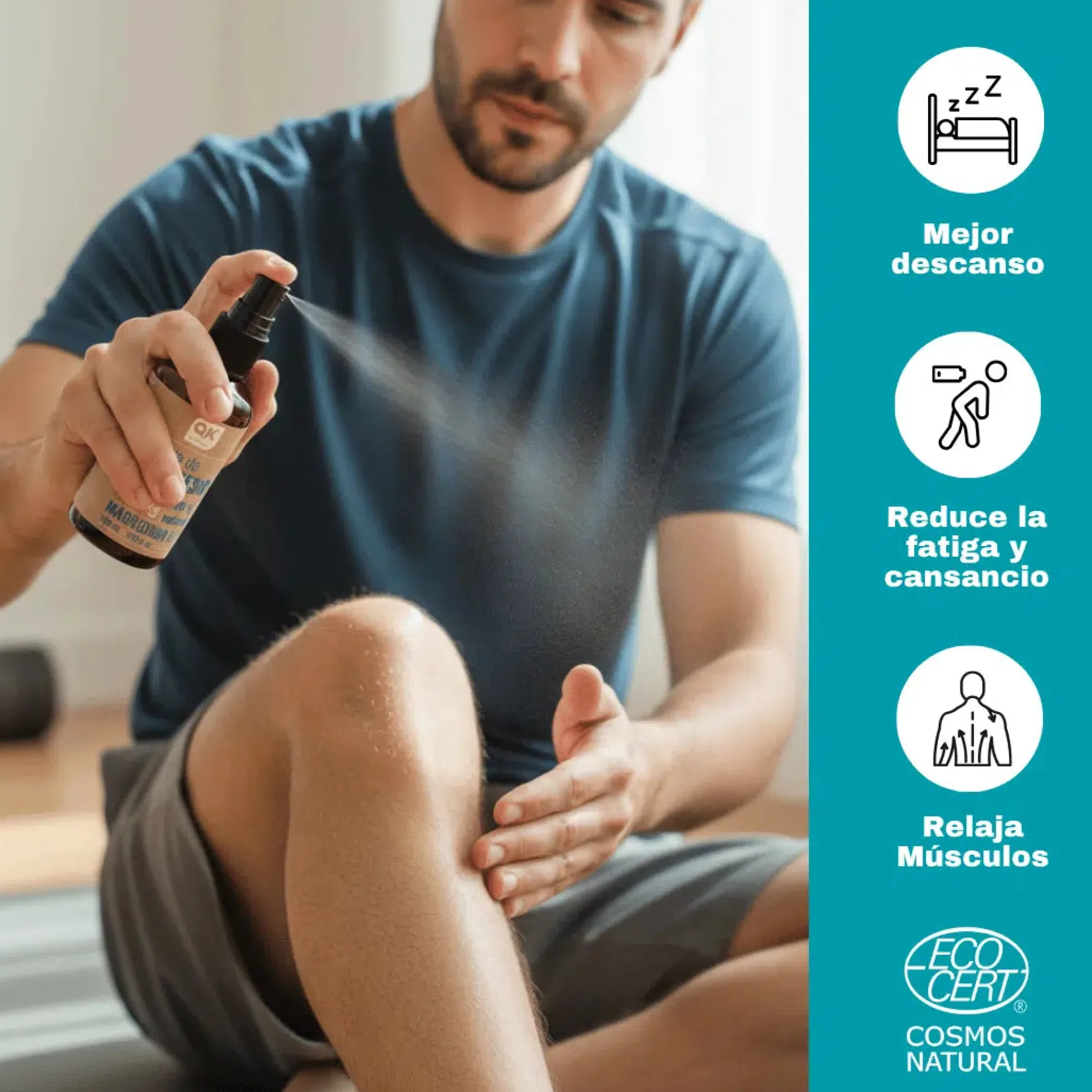 QKnatur - Aceite De Magnesio Spray 100% Puro 100 ml. - Para Deportistas, Relajación Muscular, Sueño, Pies