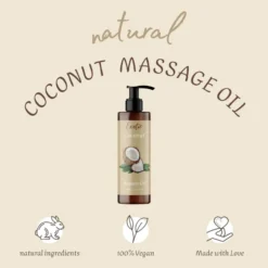 QKnatur - Aceite De Masaje De Coco - 200ml - Para Masajes Corporales Relajantes Y Revitalizantes - Hidratante