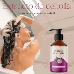 QKnatur - Champú Anticaída Con Extracto Cebolla Roja 250 Ml. Fortalece El Cabello Y Estimular Su Crecimiento