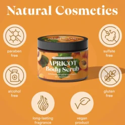 QKnatur - Exfoliante Corporal Con Hueso De Albaricoque 300 ml– Hidrata Y Nutre Con Extractos De Azahar, Rosa Y Hamamelis