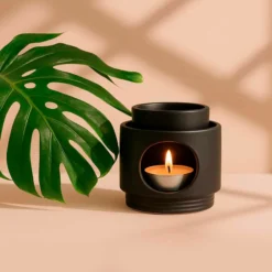 Quemador de Esencias Noir Cerámica Negra SYS Aromas | Para Esencias y Aceites Esenciales | 100 ml