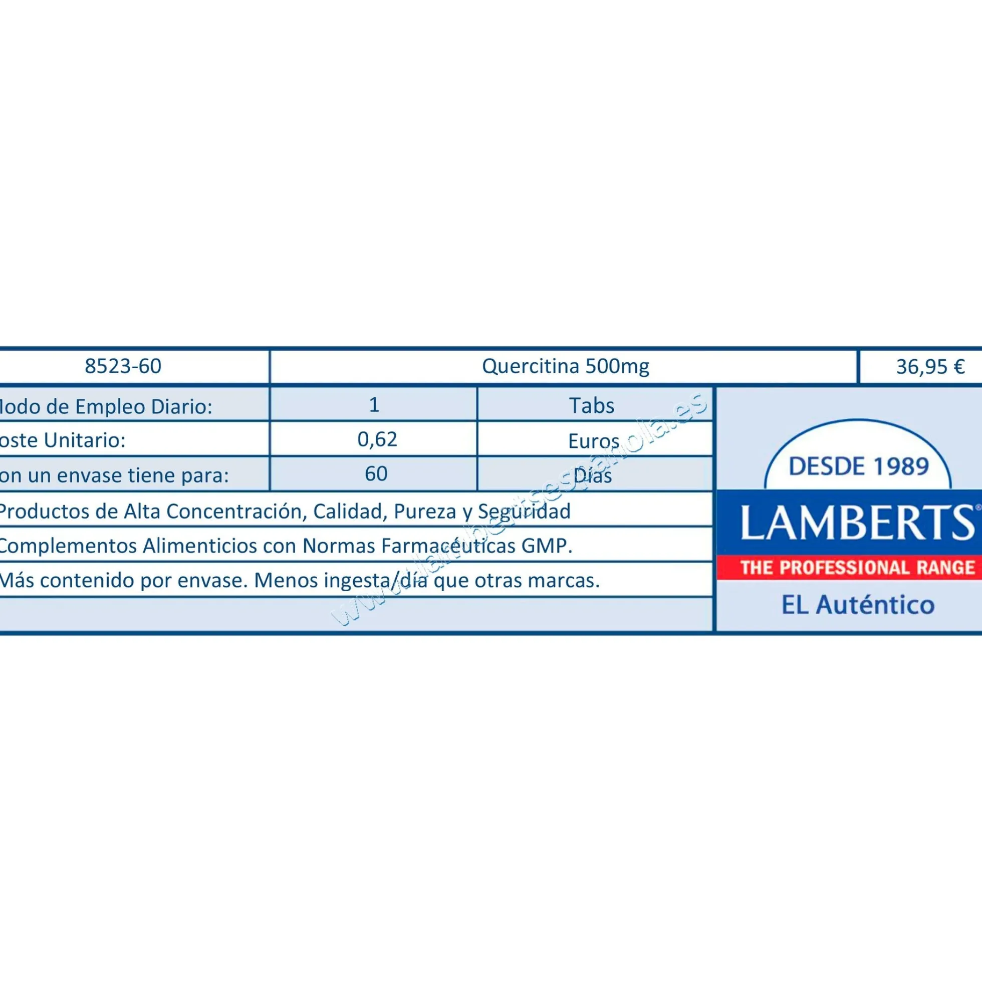 Quercitina60 tabletas de 500, Lamberts