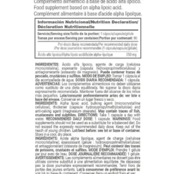 R-ala Alipure® 250mg - 60 Cápsulas Vegetales - Anti Envejecimiento - Masmusculo