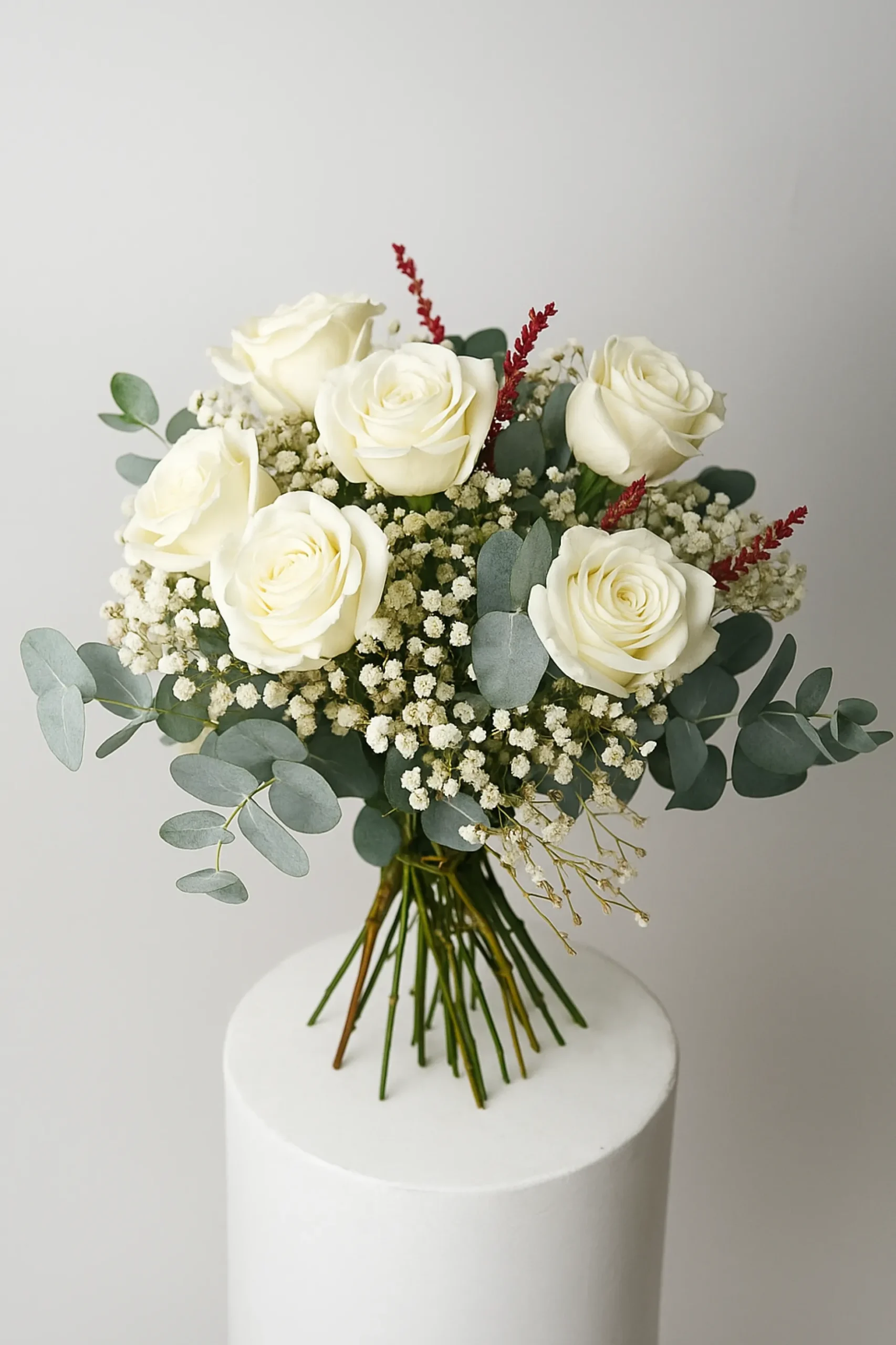 Ramo 3 Rosas Blancas Eternas - Flores Secas Y Preservadas