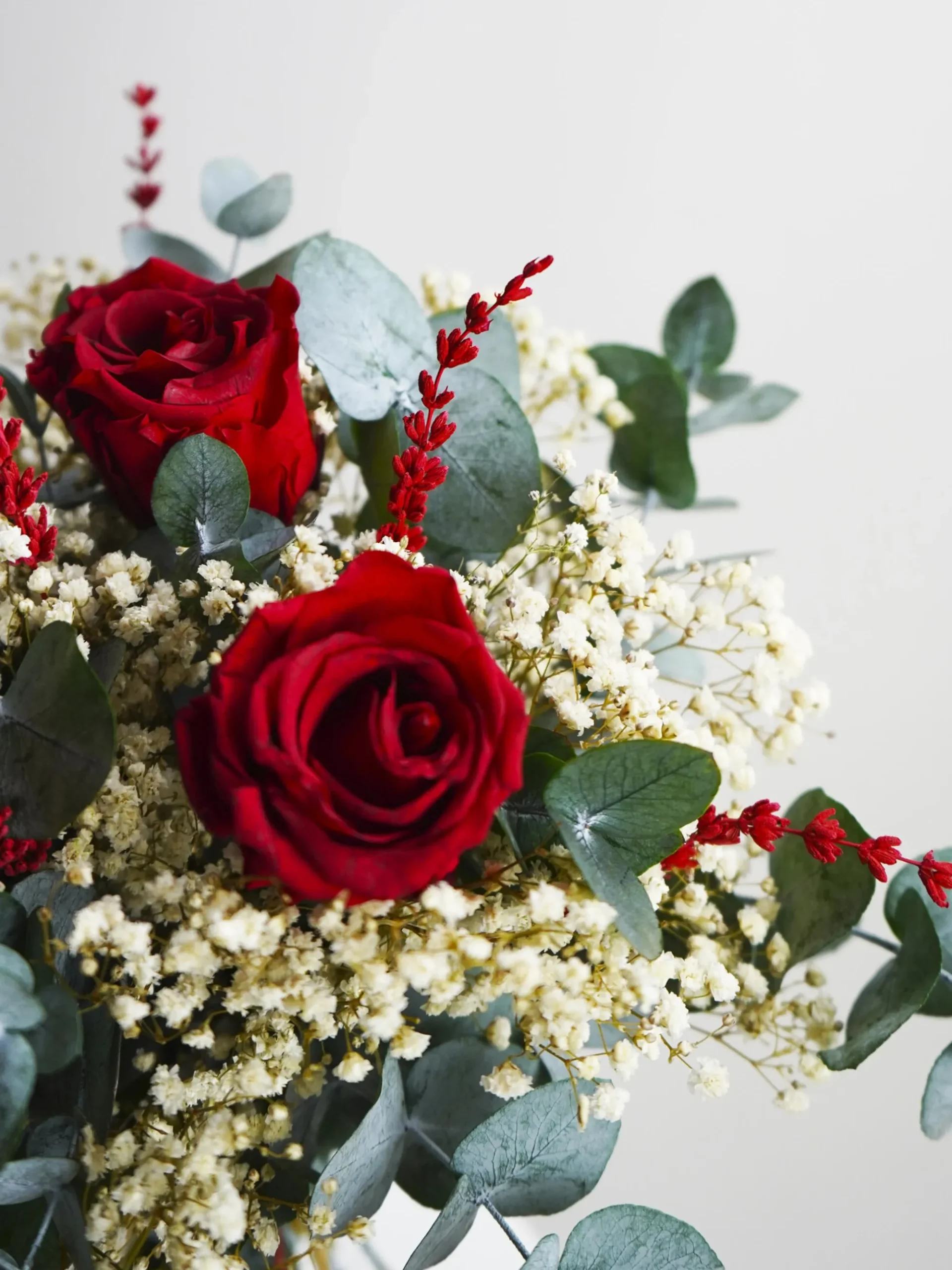 Ramo 3 Rosas Rojas Eternas - Flores Secas Y Preservadas