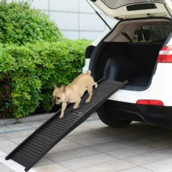 Rampa Plegable Para Perros Plástico Negro 153x40x12,5 Cm