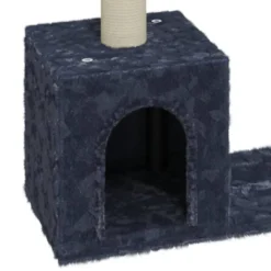 Rascador Para Gatos Con Postes De Sisal Gris Oscuro 60 Cm