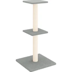 Rascador Para Gatos Con Postes De Sisal Gris Claro 73 Cm