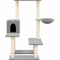 Rascador Para Gatos Con Postes De Sisal Gris Claro 94,5 Cm
