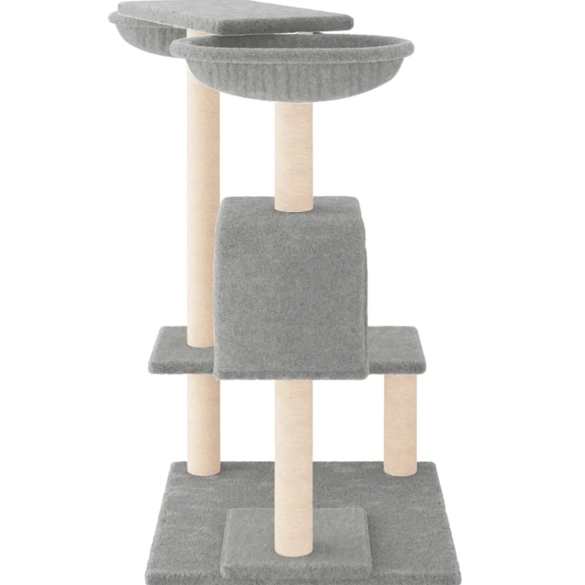 Rascador Para Gatos Con Postes Gris Claro 82 Cm