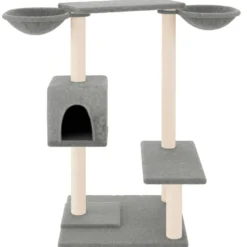 Rascador Para Gatos Con Postes Gris Claro 82 Cm