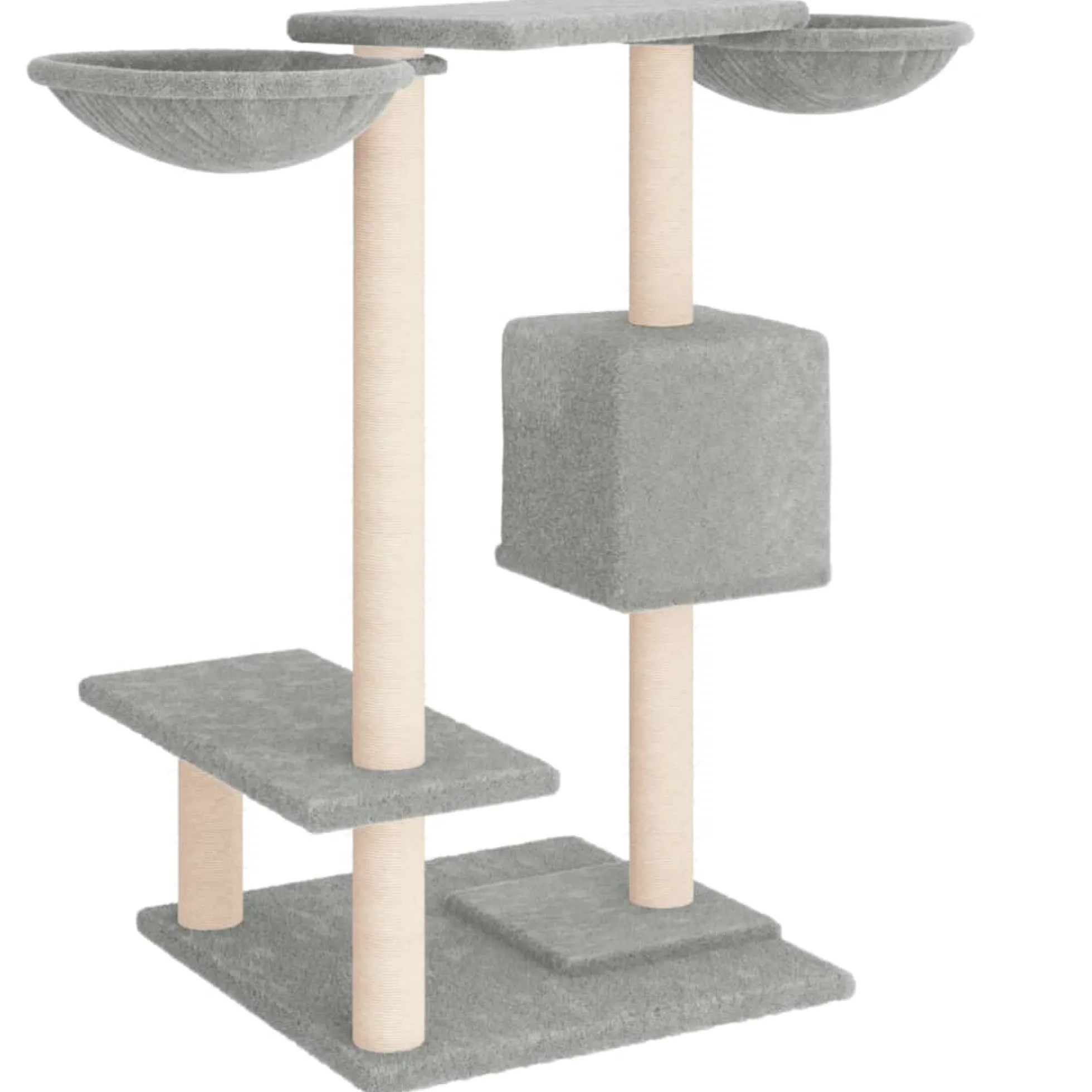 Rascador Para Gatos Con Postes Gris Claro 82 Cm