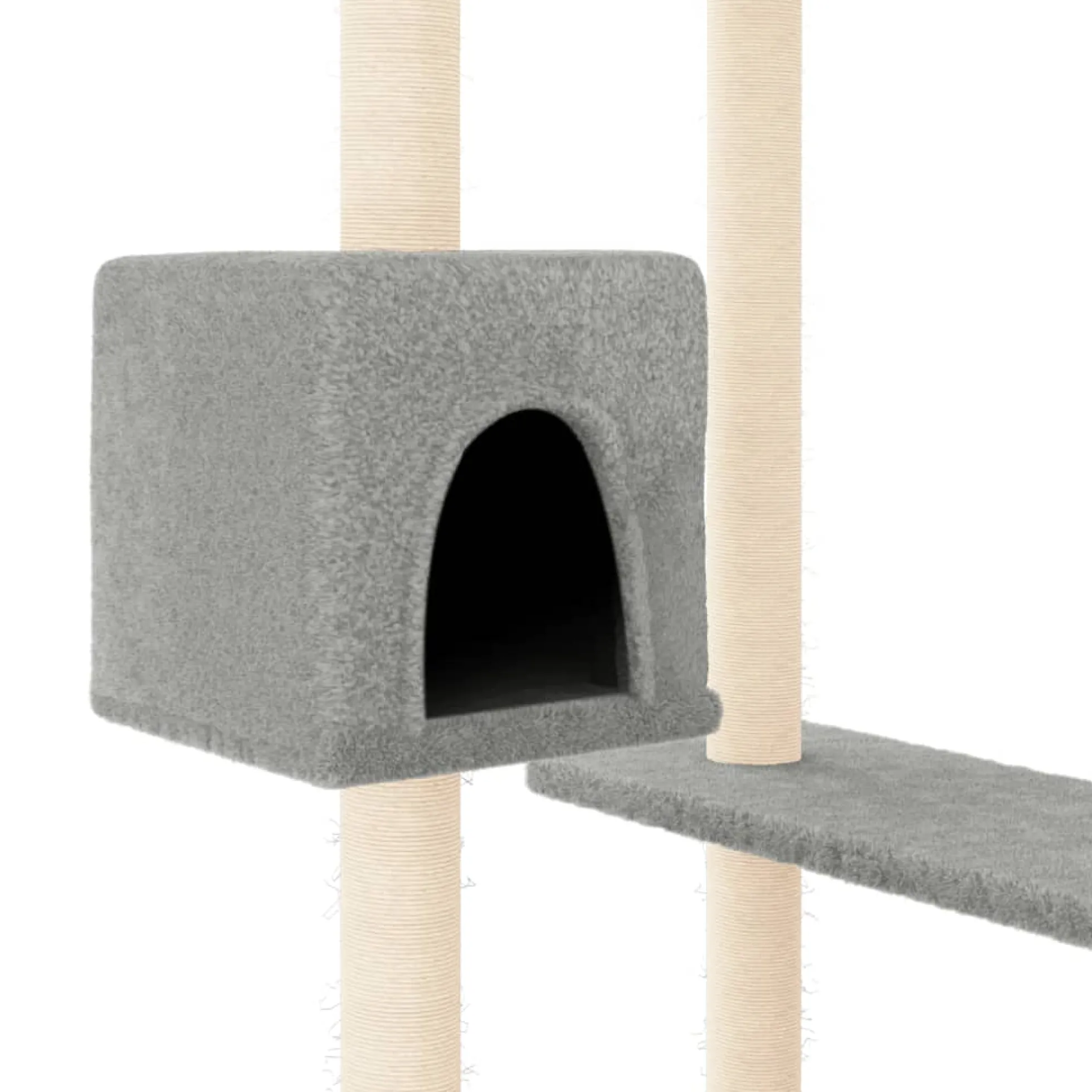 Rascador Para Gatos Con Postes Gris Claro 82 Cm