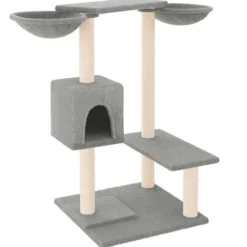 Rascador Para Gatos Con Postes Gris Claro 82 Cm