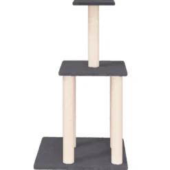 Rascador Para Gatos Con Postes De Sisal Gris Oscuro 85,5 Cm