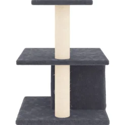 Rascador Para Gatos Con Postes De Sisal Gris Oscuro 48 Cm