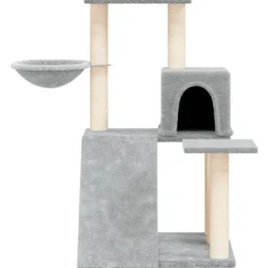Rascador Para Gatos Con Postes De Sisal Gris Claro 82 Cm