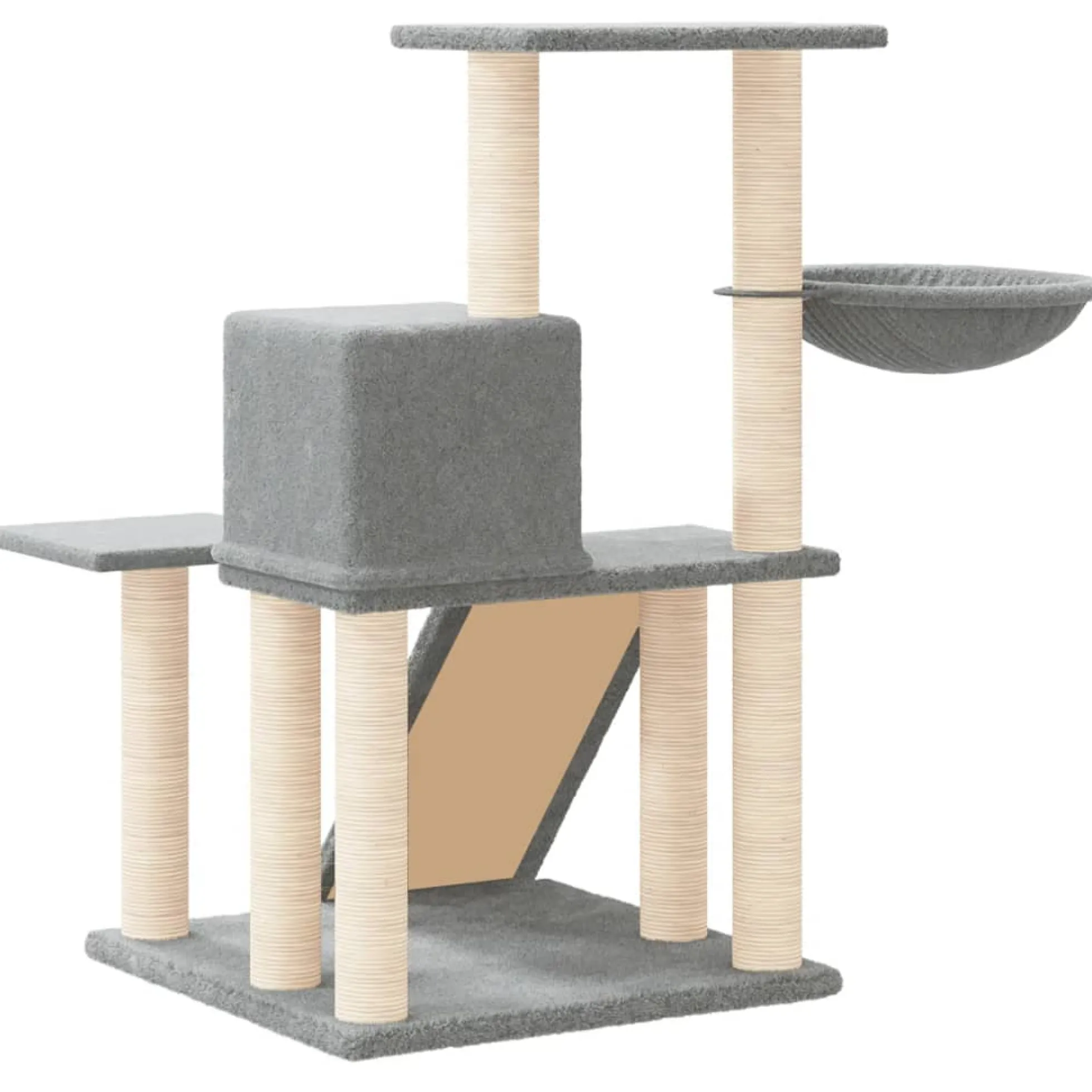 Rascador Para Gatos Con Postes De Sisal Gris Claro 82 Cm