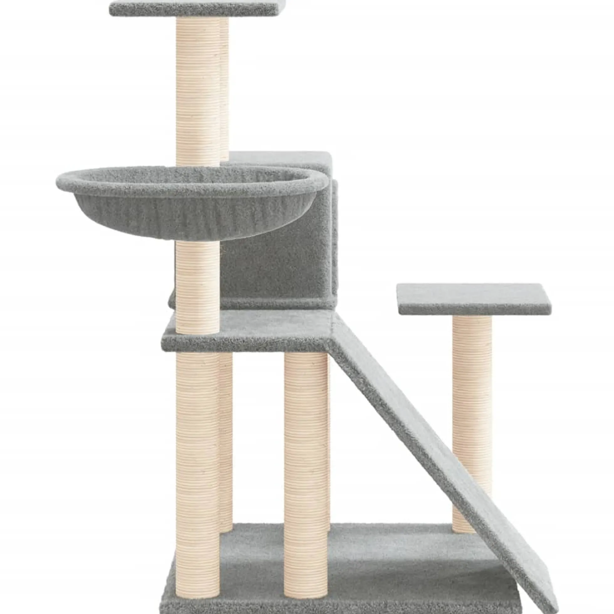 Rascador Para Gatos Con Postes De Sisal Gris Claro 82 Cm