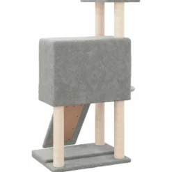 Rascador Para Gatos Con Postes De Sisal Gris Claro 96 Cm