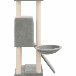 Rascador Para Gatos Con Postes De Sisal Gris Claro 96 Cm