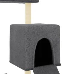 Rascador Para Gatos Con Postes De Sisal Gris Oscuro 130,5 Cm