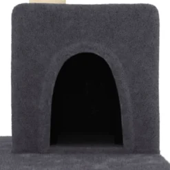 Rascador Para Gatos Con Postes De Sisal Gris Oscuro 123 Cm