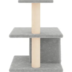 Rascador Para Gatos Con Postes De Sisal Gris Claro 48 Cm